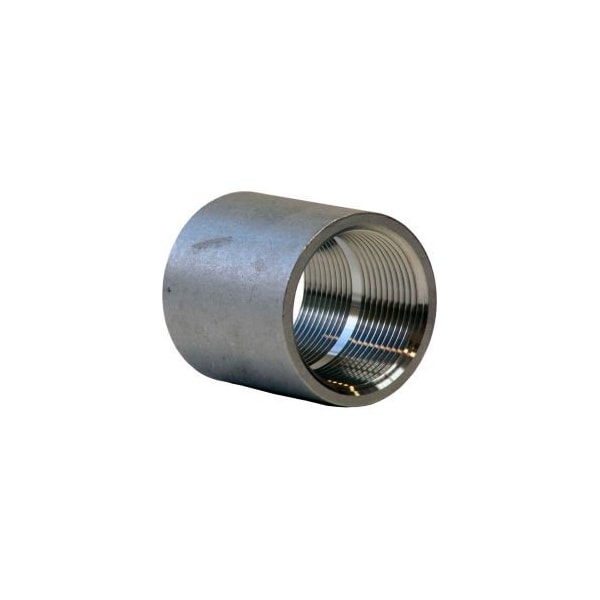 1/2 in. 304 Stainless Steel Coupling, FNPT x FNPT, 150 lb, 1.38 in. Length